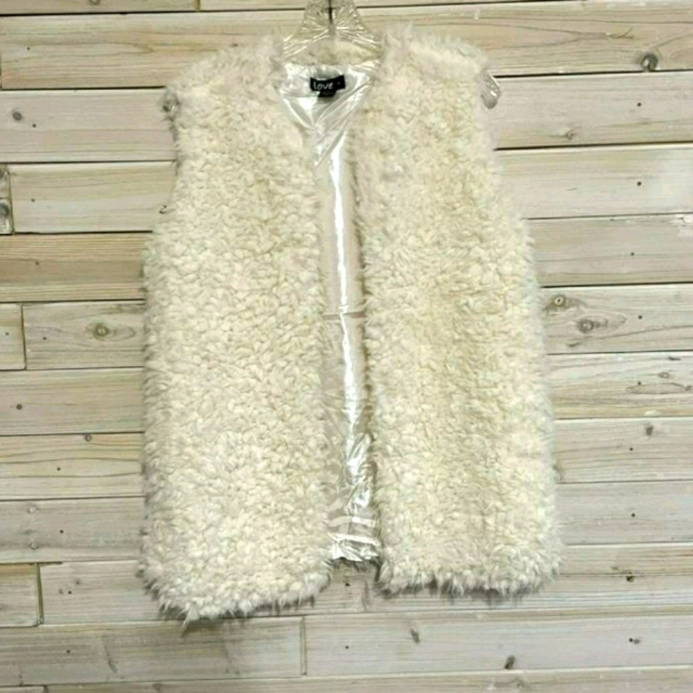 Love Cream Faux Shearling Open-Front Vest